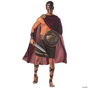 Roman Warrior Costume with Cape and Shield